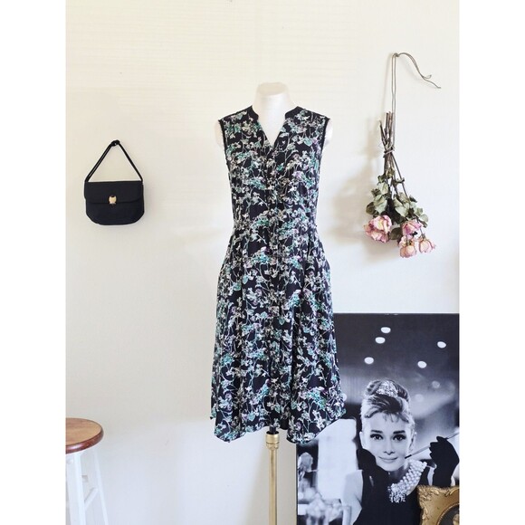 Simply Vera Vera Wang Dresses & Skirts - Simply Vera Want Dress Woman's S Black Floral Sleeveless Mini Short